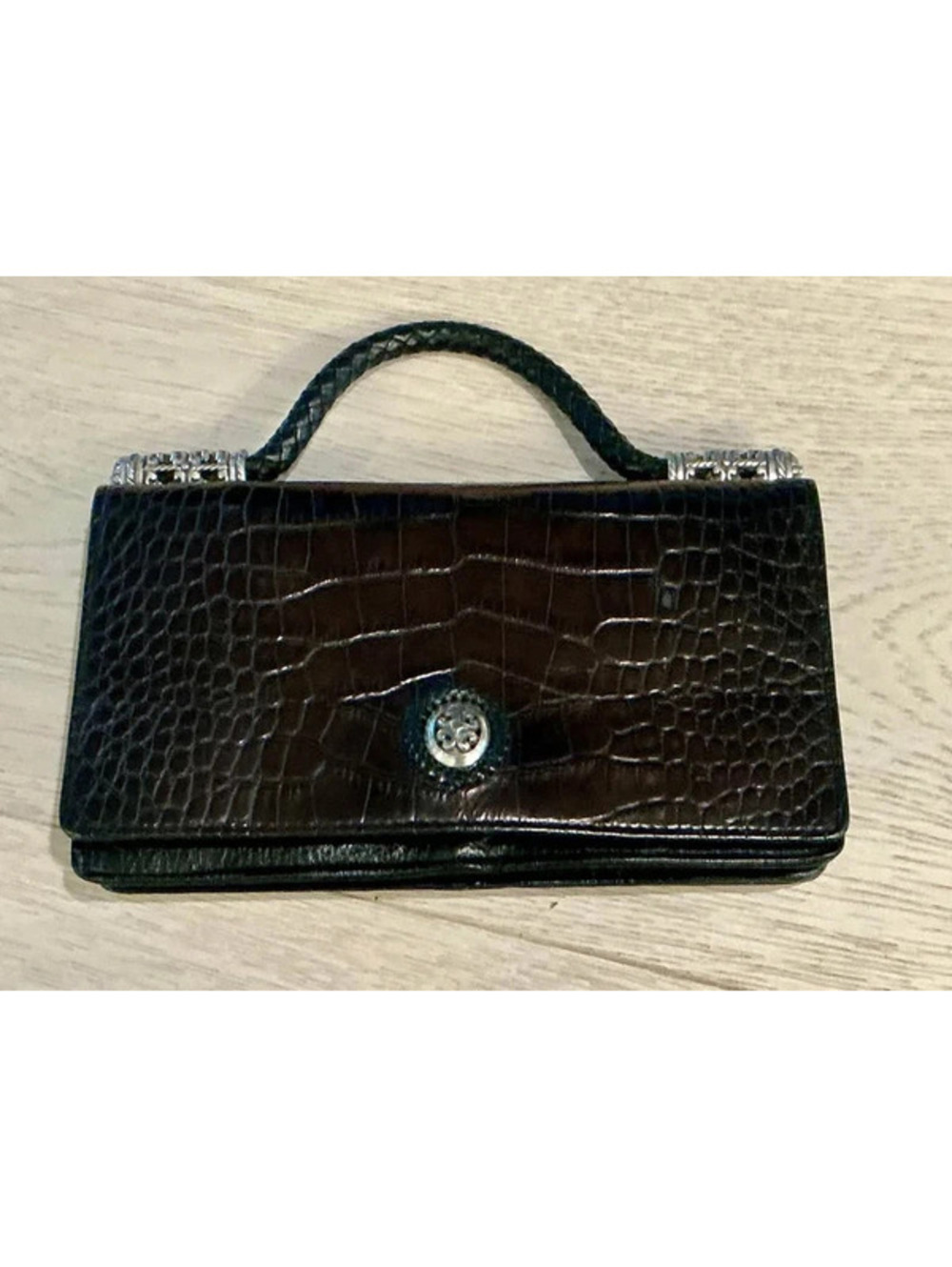 Brighton Croc-Embossed Organizer Handbag / Wallet Purse